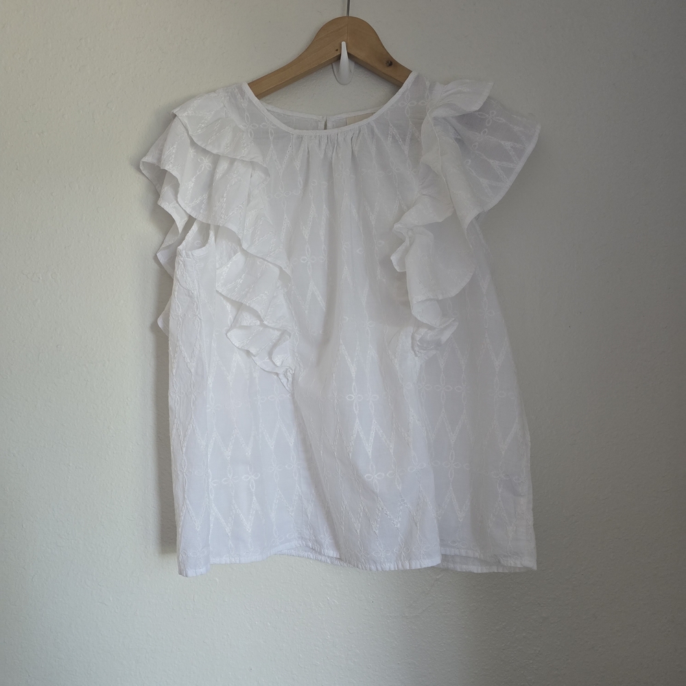 Universal Thread White Ruffle Blouse - image 1